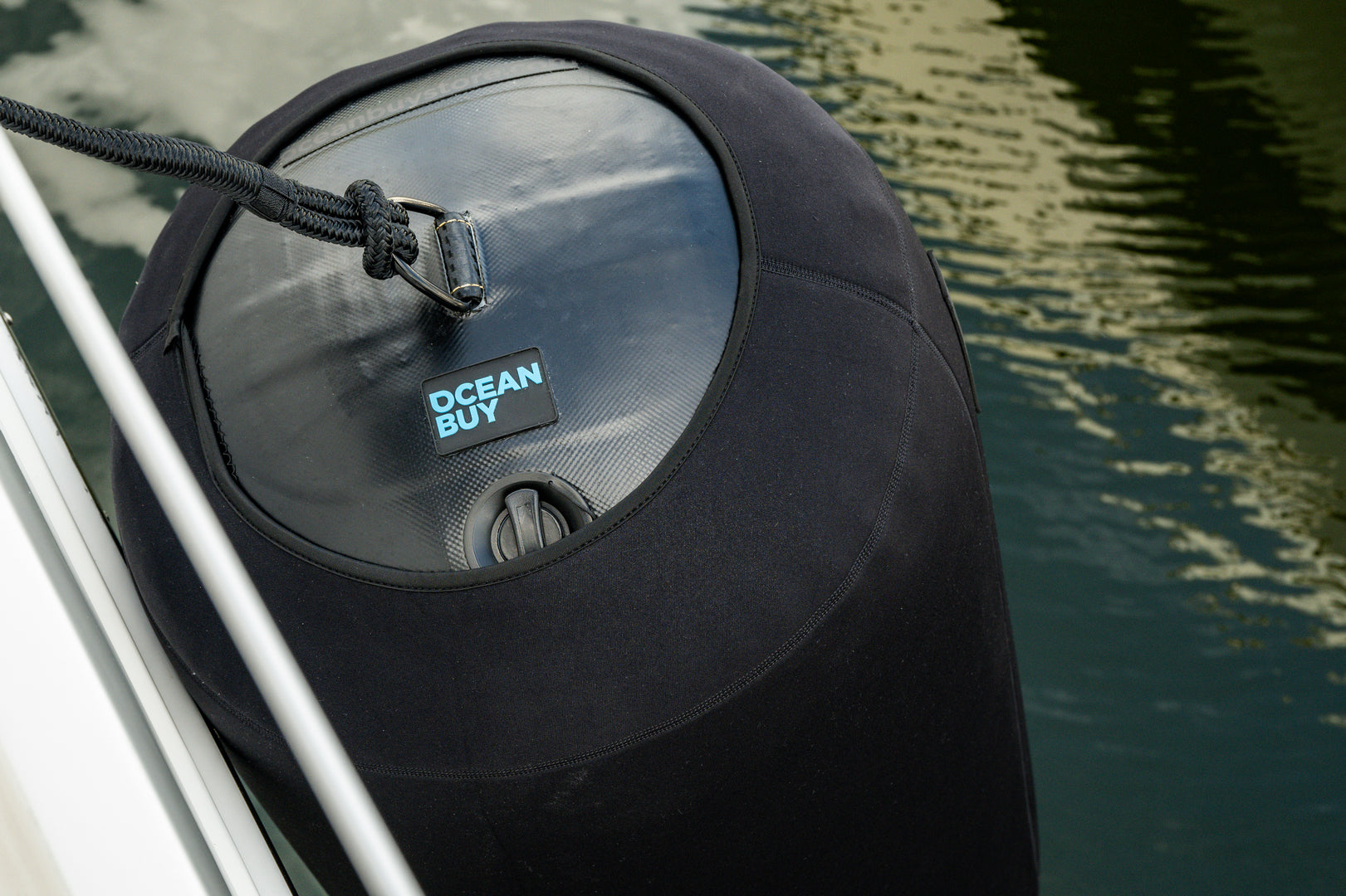 Fender installed on a boat deck, demonstrating its form and functionality
