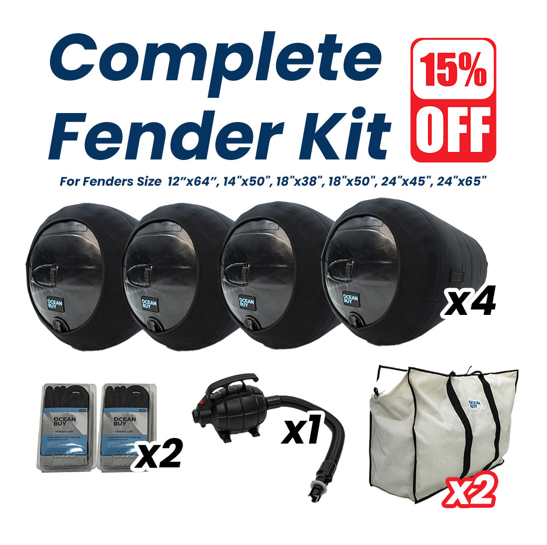 Complete Boat Fender Kit x4  - All-In-One Solution for Protection and Convenience